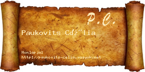 Paukovits Célia névjegykártya